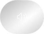 Icona circolare di controllo audio, simbolo di ascolto o riproduzione vocale.
